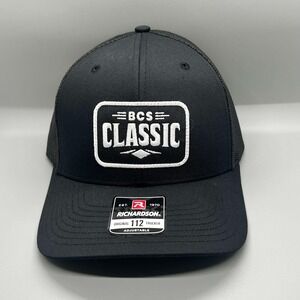 Richardson Mesh Snapback Embroidered Patch Baseball Cap Hat Black BCS Classic